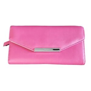 Nine West Bright Pink Trifold Women Wallet/Checkbook ~ Pre-Owned Barbie Storage